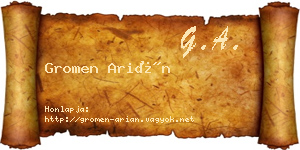 Gromen Arián névjegykártya