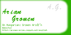 arian gromen business card